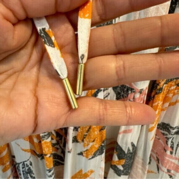 NWT Closed | Women's White Orange Stella Printed Cotton Maxi Dress Size Small - Picture 8 of 9